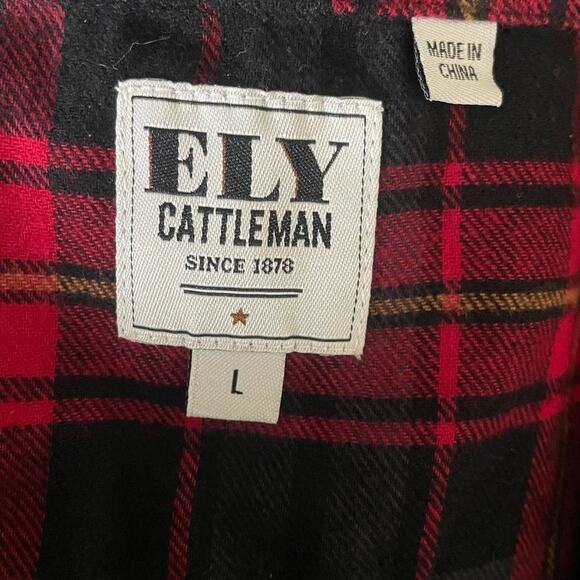 Ely Cattleman Women Flannel Top S Red Long Sleeve Pearl Snap Closure Western NEW - Picture 2 of 10